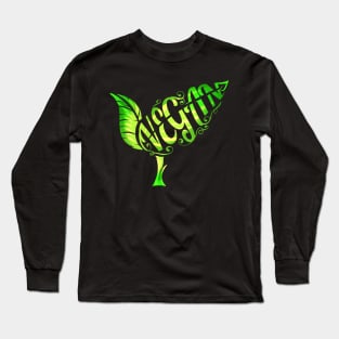 Vegetarians Love This Green Plant With The Word Vegan Long Sleeve T-Shirt